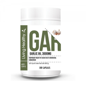 Living Healthy Garlic Oil 3000mg, 300 Soft gel Capsules